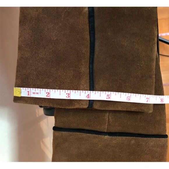 AD & DAUGHTERS Theodorah Tall Suede Heeled Boots Over the Knee Brown Sz 7.5 - Picture 5 of 9